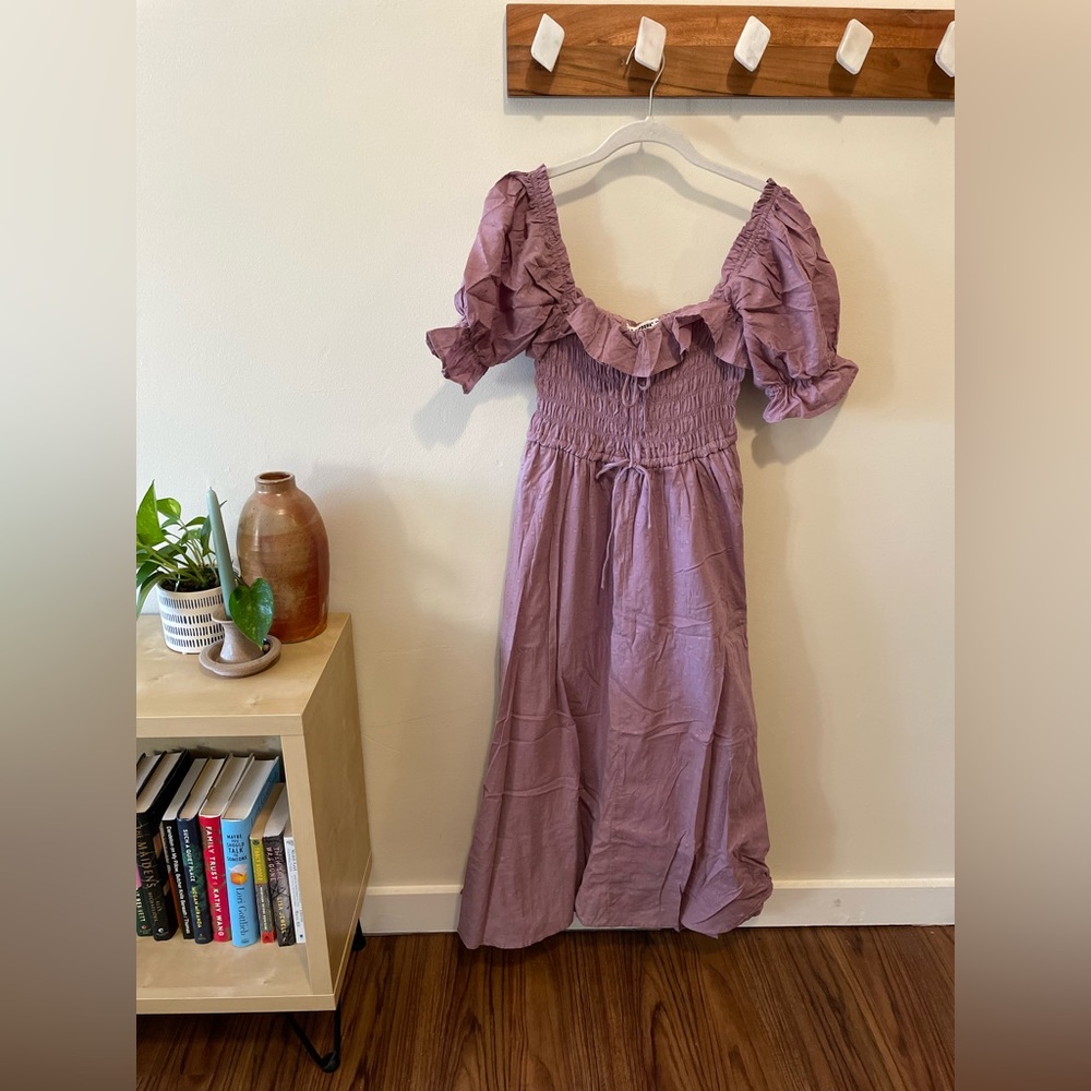 R. Yiposha Purple Midi Dress (Size 8/10)